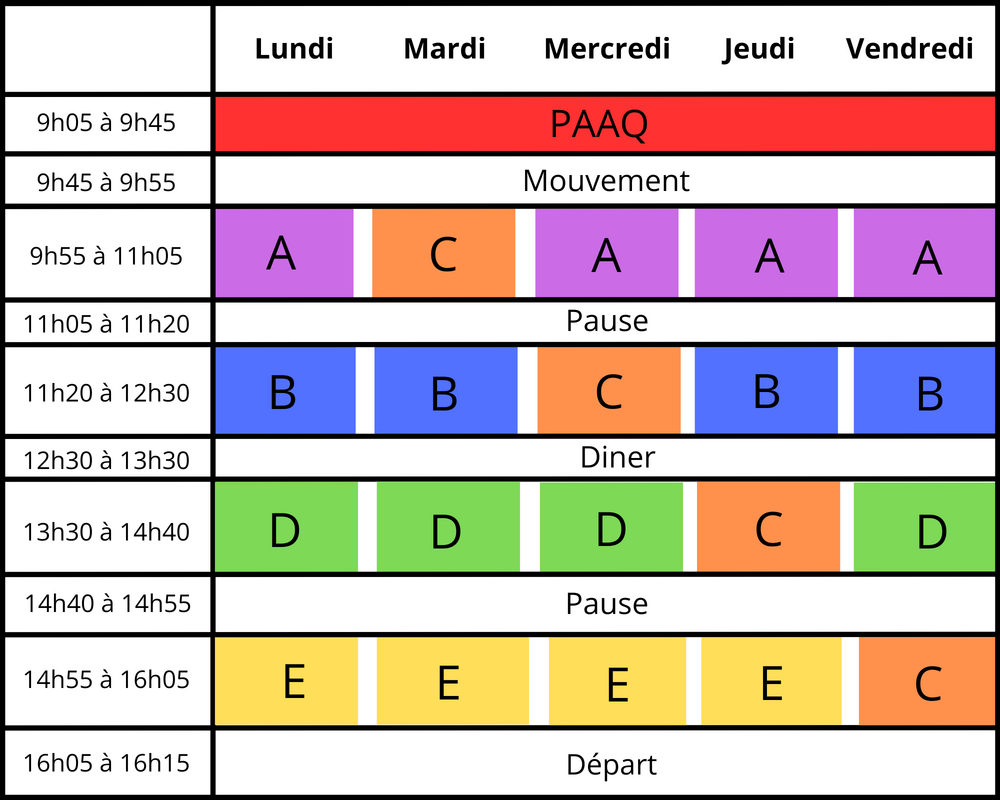 Horaire 2025 20 x 16 in 1